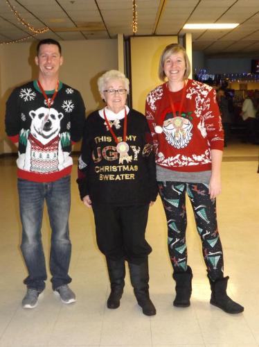 and the winners of the ugly sweater contest are?